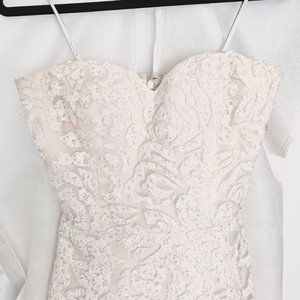 NEW Oscar de la Renta Wedding Gown Ivory Dress Embroidered Lace Strapless